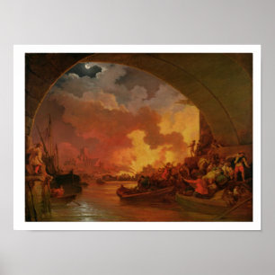 The Great Fire of London, c.1797 (Oil on Leinwand) Poster