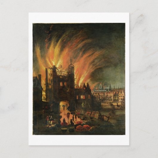 The Great Fire of London (September 1666) mit Lud Postkarte (Vorderseite)