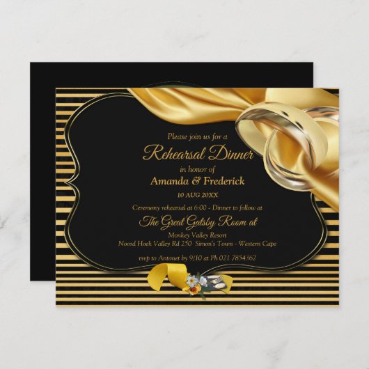 The Great Gatsby Inspiration Probe Dinner Einladung (Vorne/Hinten)