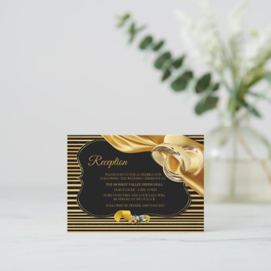 The Great Gatsby Wedding Reception Enclosure Card Begleitkarte (Stehend Vorderseite)