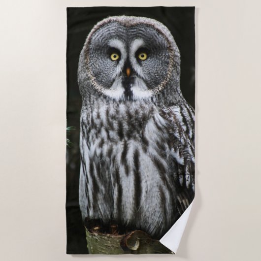The Great Gray Owl btcn Strandtuch (Vorderseite)