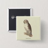 The Great Gray Owl (Strix nebulosa) NY Bird Image Button (Vorne & Hinten)