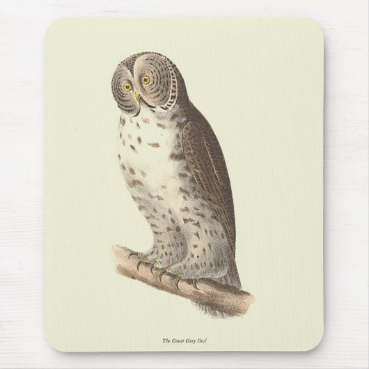 The Great Gray Owl (Strix nebulosa) NY Bird Image Mousepad (Vorne)