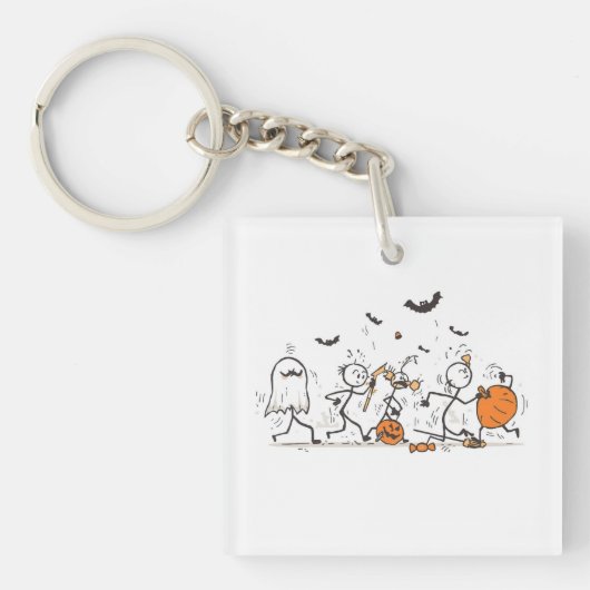 The Great Halloween Candy Fight – Playful Stick Schlüsselanhänger (Vorderseite)