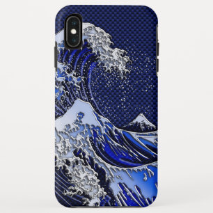The Great Hokusai Wave Chrom Carbon Blue Stile Case-Mate iPhone Hülle