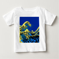 The Great Hokusai Wave in Blue Pop Art Style