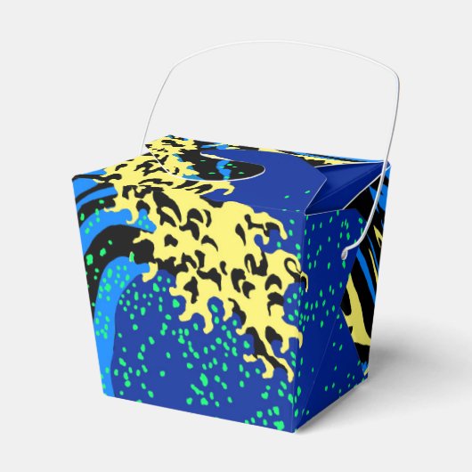 The Great Hokusai Wave in Blue Pop Art Style Geschenkschachtel (Vorderseite)