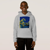 The Great Hokusai Wave in Blue Pop Art Style Hoodie (Vorne ganz)