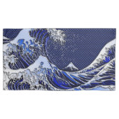 The Great Hokusai Wave in Chrome Style Kissenbezug (Vorderseite-Links)