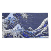 The Great Hokusai Wave in Chrome Style Kissenbezug (Rückseite-Links)
