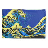 The Great Hokusai Wave in Pop Art Style Kissenbezug (Rückseite-Links)