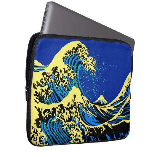 The Great Hokusai Wave in Pop Art Style Laptopschutzhülle (Vorne Rechts)