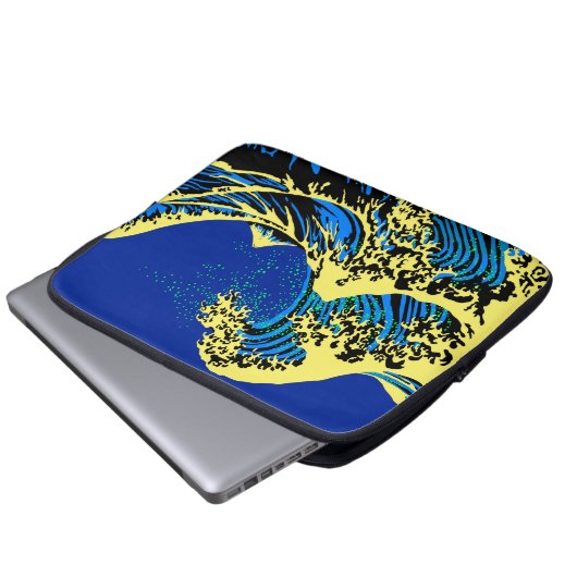 The Great Hokusai Wave in Pop Art Style Laptopschutzhülle (Vorne Knopf)
