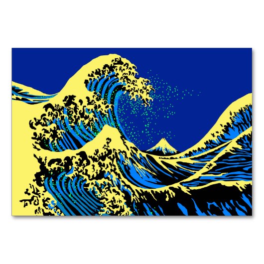 The Great Hokusai Wave in Pop Art Style Tischnummer (Vorderseite)