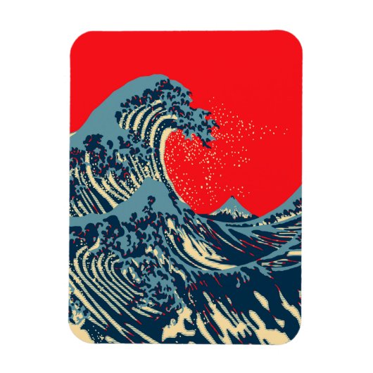 The Great Hokusai Wave in Vibrant Style Magnet (Vertikal)