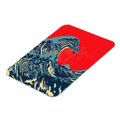 The Great Hokusai Wave in Vibrant Style Magnet (Linke Seite)