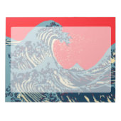 The Great Hokusai Wave in Vibrant Style Notizblock (Vorderseite)