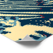 The Great Hokusai Wave in Vibrant Style Poster (Ecke)