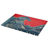 The Great Hokusai Wave in Vibrant Style Schneidebrett (Ecke)