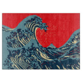 The Great Hokusai Wave in Vibrant Style Schneidebrett (Vorderseite)
