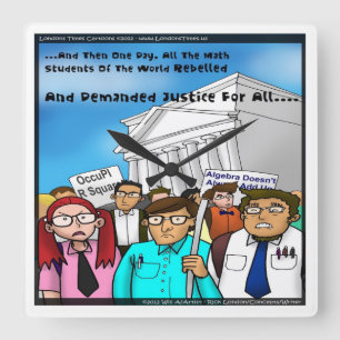 The Great Mathematics Revolution Funny Wall Clock Quadratische Wanduhr