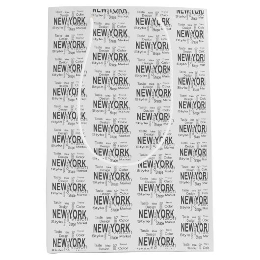 The Great New York City (Typografie) Mittlere Geschenktüte (Vorderseite)