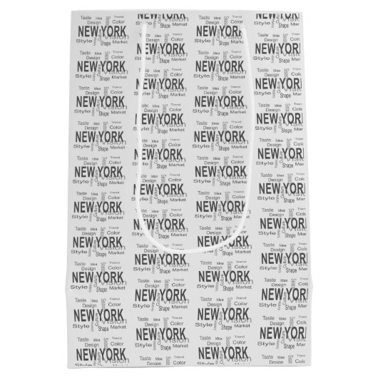 The Great New York City (Typografie) Mittlere Geschenktüte (Rückseite)