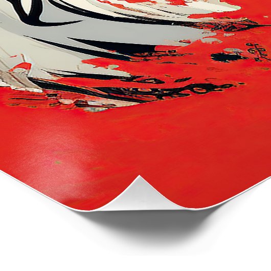 The Great Pyrenäen Hund, Rot und Schwarz 002 - Uli Poster (Ecke)