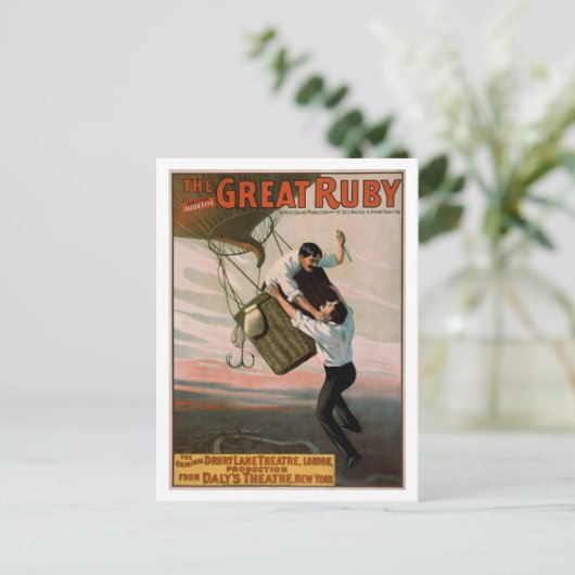"The Great Ruby" Vintages Theaterposter Postkarte (Stehend Vorderseite)