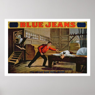 'The Great Saw Mill Scene', Poster für 'Blue Jeans