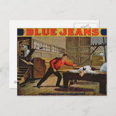 'The Great Saw Mill Scene', Poster für 'Blue Jeans Postkarte (Vorne/Hinten)