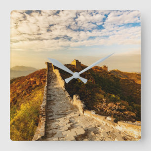 The Great Wall of China Quadratische Wanduhr
