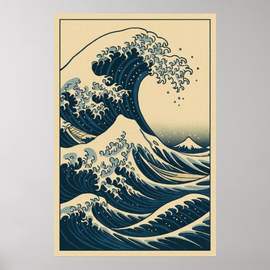 The Great Wave and Mount Fuji: Power and Stillness Poster (Vorne)