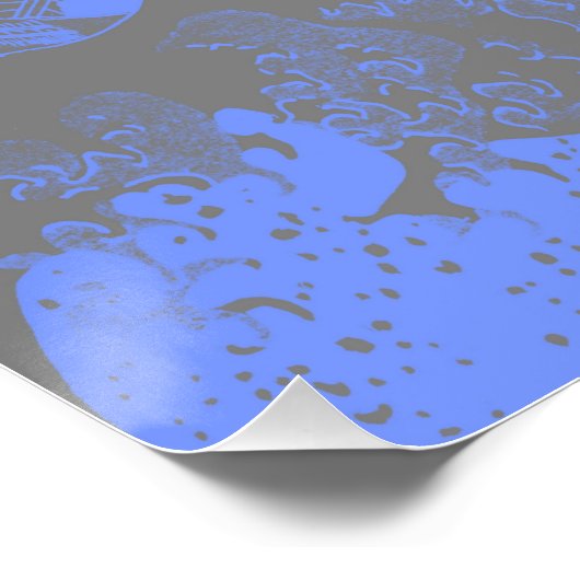 The Great Wave Blue & Gray Poster (Ecke)