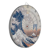 The Great Wave - Japanische Art Dart Board Dartscheibe (Vorderseite Links)