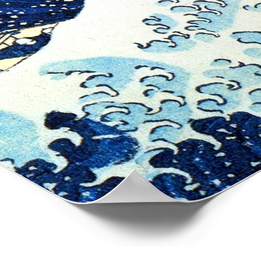 "The Great Wave" japanische Malerei von Hokusai Poster (Ecke)