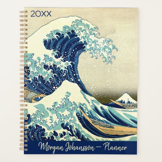 The Great Wave – Katsushika Hokusai – Custom Text Planer (Vorderseite)