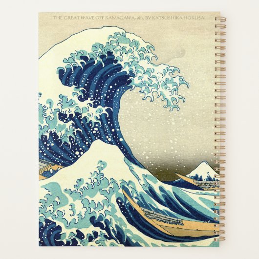 The Great Wave – Katsushika Hokusai – Custom Text Planer (Rückseite)