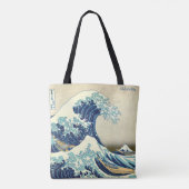The Great Wave – Katsushika Hokusai – Custom Text Tasche (Rückseite)