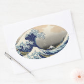 "The Great Wave"-Kopie von Hokusais ursprünglichem Ovaler Aufkleber (Umschlag)