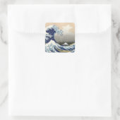 The Great Wave of Kanagawa - Katsushika Hokusai Quadratischer Aufkleber (Tasche)