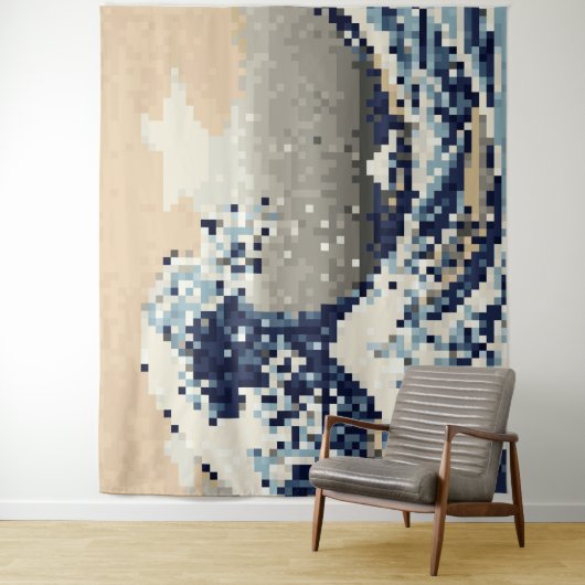 The Great Wave off Kanagawa 8 Bit Pixel Art Wandteppich (Beispiel)