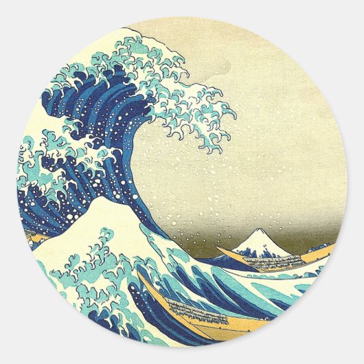 "The Great Wave Off Kanagawa" Runder Aufkleber (Vorderseite)