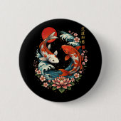 The Great Wave Off Koi Fish  Button (Vorderseite)