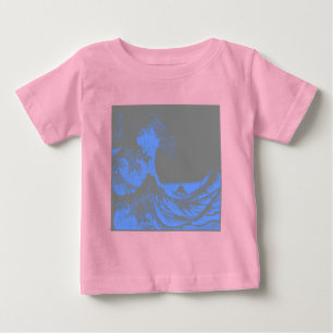 The Great Wave Seafoam Blue & Gray Baby T-shirt