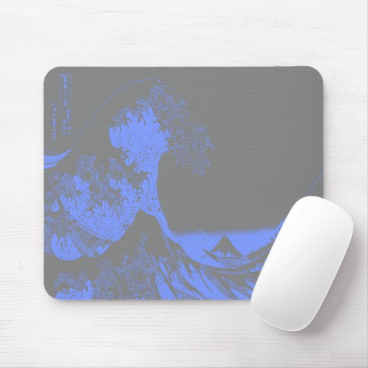 The Great Wave Seafoam Blue & Gray Mousepad (Mit Mouse)