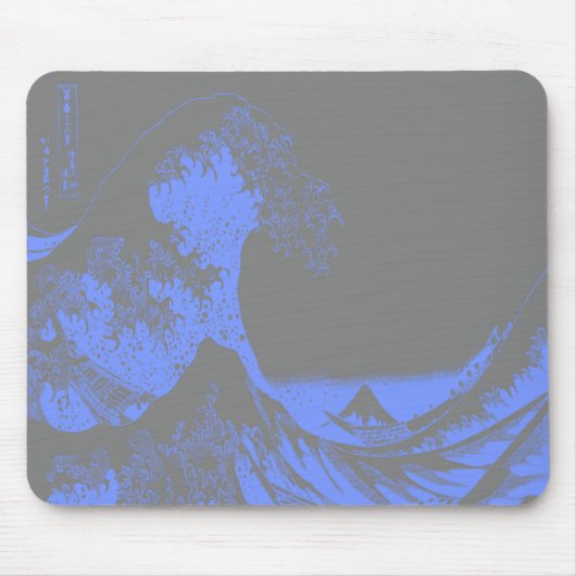 The Great Wave Seafoam Blue & Gray Mousepad (Vorne)