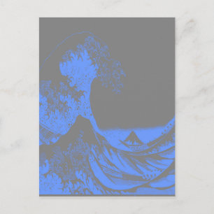 The Great Wave Seafoam Blue & Gray Postkarte