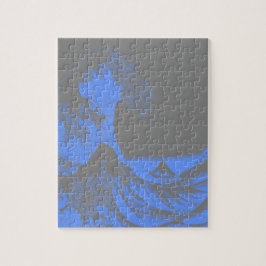 The Great Wave Seafoam Blue & Gray Puzzle