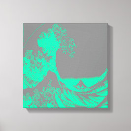 The Great Wave Seafoam Green & Gray Wrapped Canvas Leinwanddruck
